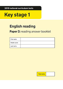 2019 KS1 English Reading Paper 2 Reading Answer Booklet