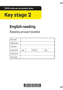 2019 KS2 English Reading Answer Booklet